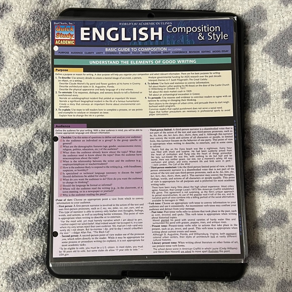 English Composition & Style Quick Study